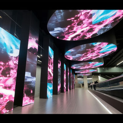 Panneau d'affichage à écran LED transparent et flexible ultrafin P4 intérieur