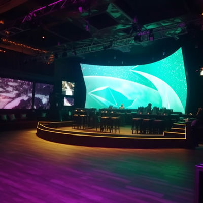 Écran vidéo incurvé personnalisé IP65 Affichage LED Écran P4 à l'intérieur
