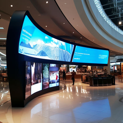 IP65 Écran LED incurvé Paroi P3 Affichage LED commercial polyvalent
