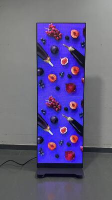 Affichage d'affiche LED P2.5 pliable pour intérieur 640x1920mm Affiche d'affiche couleur entière pour intérieur Écran d'affiche LED portable pour centre commercial