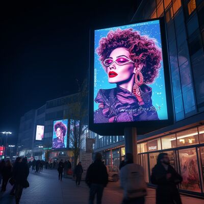 Écran LED extérieur 960x960mm avec une luminosité de 5000-6000cd/m² et un panneau d'affichage numérique LED étanche IP65