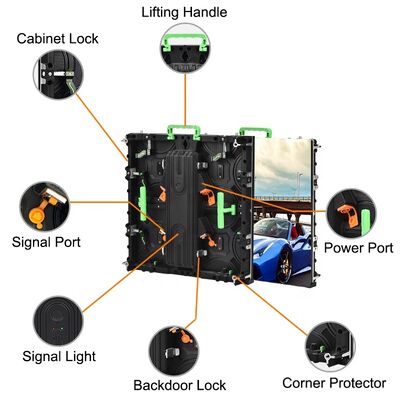 Écran d'affichage LED extérieur portable avec P4.81MM Pixel Pitch IP65 imperméable à l'eau et 500x500mm Taille de l'armoire pour les arrière-plans de scène de location