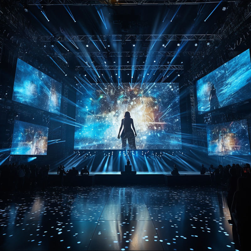 Panneau d'affichage vidéo à LED sur scène Location Mur monté 3840Hz Taux de rafraîchissement